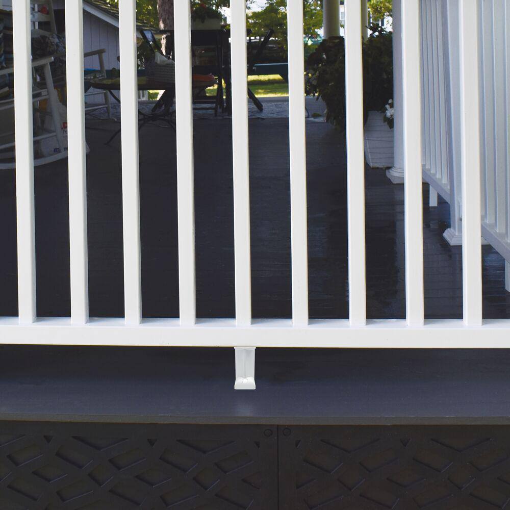 RDI Crossover 4 in. Vinyl White Finish Level Rail Support Kit for Rail Sections 8 ft. and Over