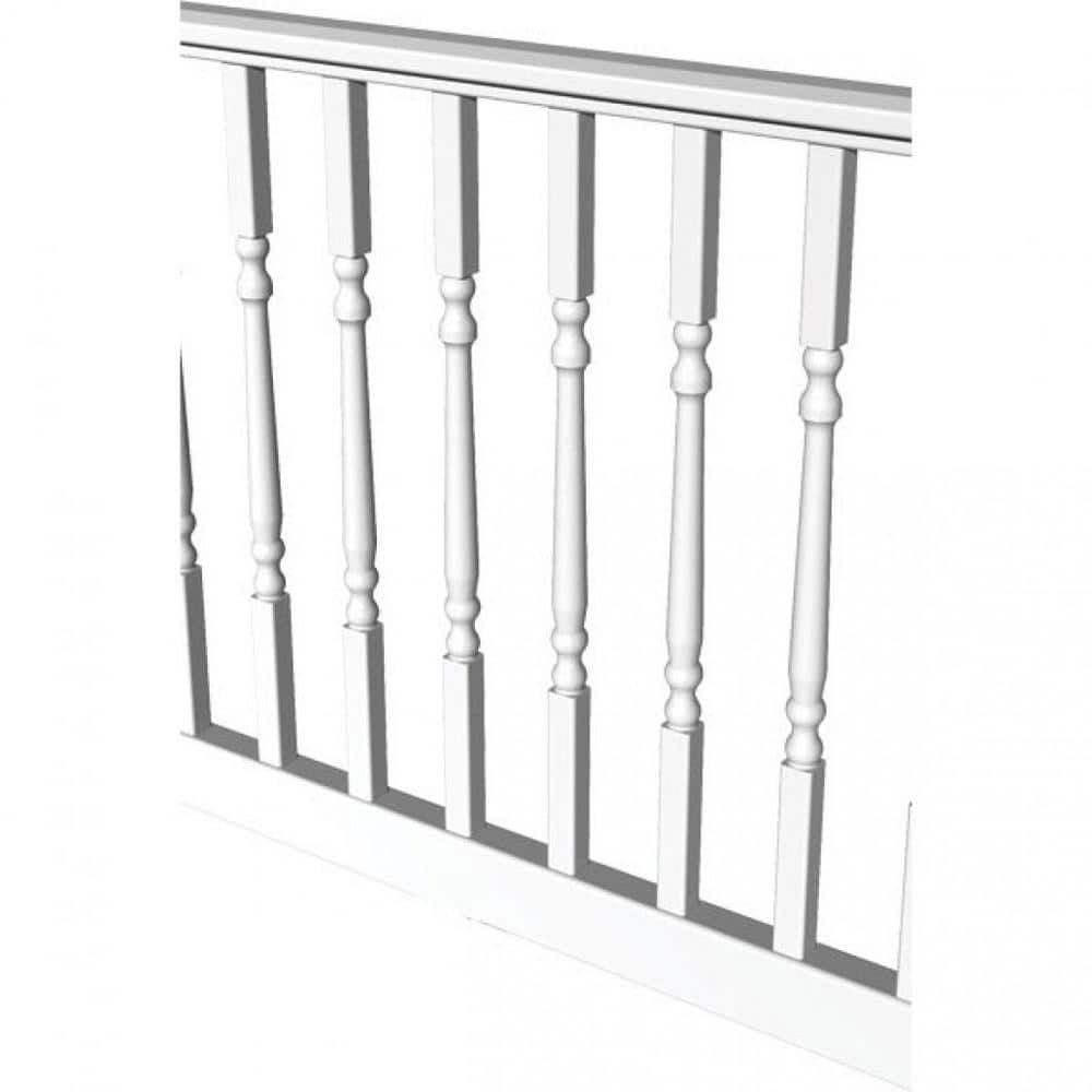 RDI Original Rail 6 ft. x 36 in. White Vinyl Turned Baluster Level Rail Kit