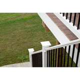 RDI Original Rail PVC 8 ft. x 36 in. 32-38° Stair Rail Kit White with Black Round Balusters