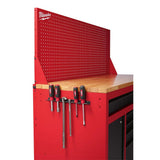 Milwaukee 61 in. Mobile Workbench, 11-Drawer/1-Door, 22 in. D with Sliding Pegboard Back Wall, Red/Black