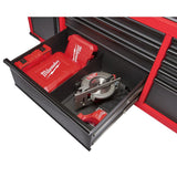 Milwaukee 61 in. Mobile Workbench, 11-Drawer/1-Door, 22 in. D with Sliding Pegboard Back Wall, Red/Black