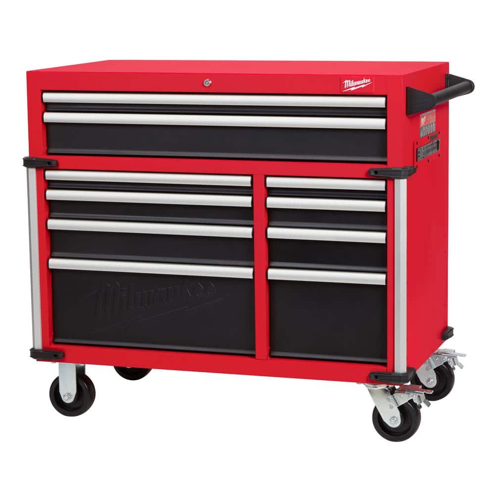 Milwaukee 41 in. Heavy-Duty Red Tool Chest Combo, 18-Drawer, 22.1 in. D