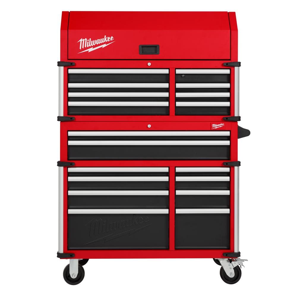 Milwaukee 41 in. Heavy-Duty Red Tool Chest Combo, 18-Drawer, 22.1 in. D