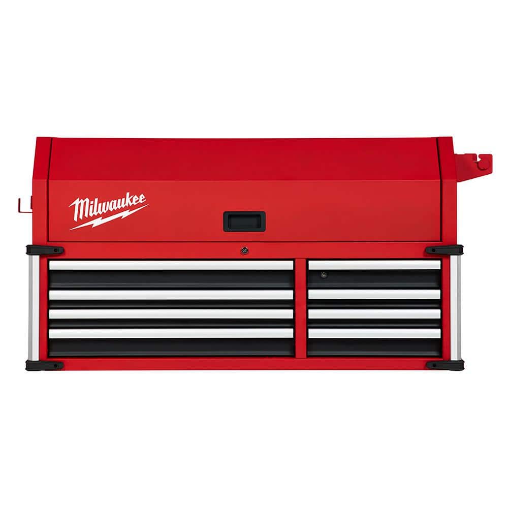 Milwaukee High Capacity 46 in. W x 22.1 in. D 8-Drawer Top Tool Chest, Red/Black
