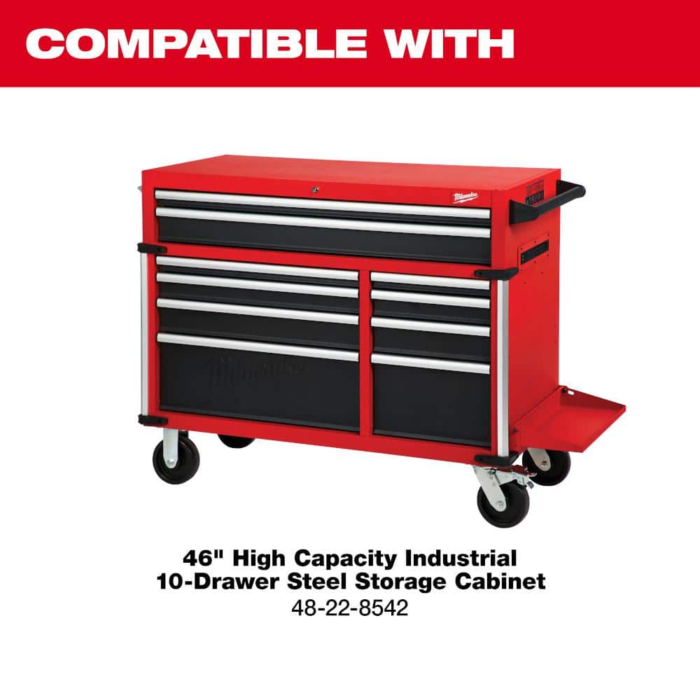 Milwaukee High Capacity 46 in. W x 22.1 in. D 8-Drawer Top Tool Chest, Red/Black