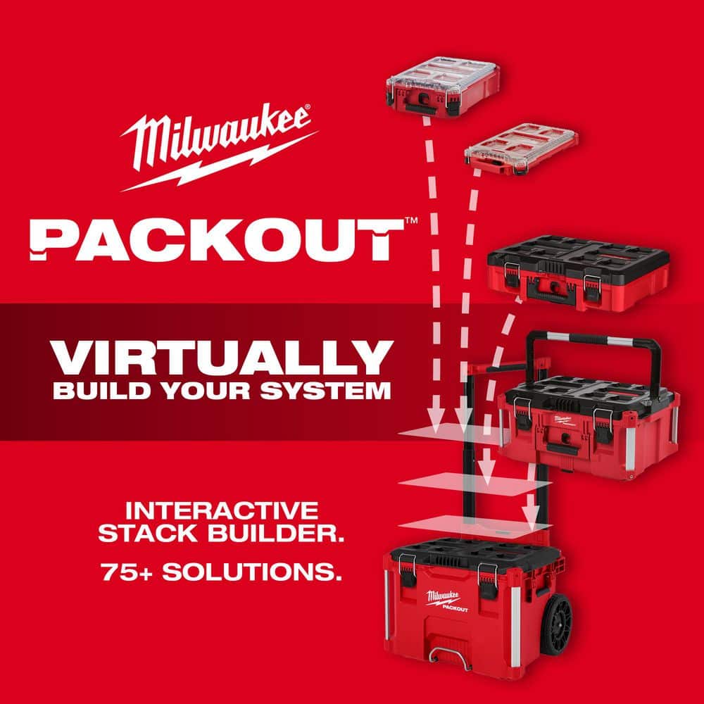 Milwaukee PACKOUT M12 Battery Tool Box Rack Attachment, 16.8 in x 5 in x 4.8 in