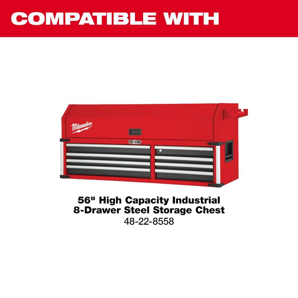 Milwaukee High-Capacity 56 in. 10-Drawer Roller Cabinet Tool Chest, Red/Black, 22 in. Deep