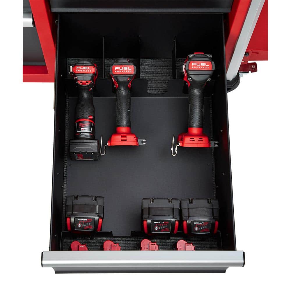 Milwaukee High-Capacity 56 in. 10-Drawer Roller Cabinet Tool Chest, Red/Black, 22 in. Deep