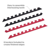Norsk Black/Red 24 in. x 24 in. x 0.79 in. Foam Reversible Interlocking Floor Mat (4-Pack)