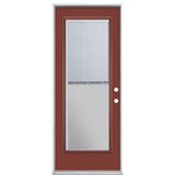 Masonite 32 in. x 80 in. Full Lite Mini Blind Left-Hand Inswing Painted Steel Prehung Exterior Door, No Brickmold