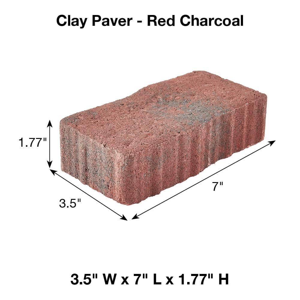 Pavestone Clayton 7 in. L x 3.5 in. W x 1.77 in. H Red/Charcoal Concrete Paver (840-Pieces/143 sq. ft./Pallet)