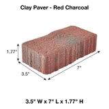 Pavestone Clayton 7 in. L x 3.5 in. W x 1.77 in. H Red/Charcoal Concrete Paver (840-Pieces/143 sq. ft./Pallet)