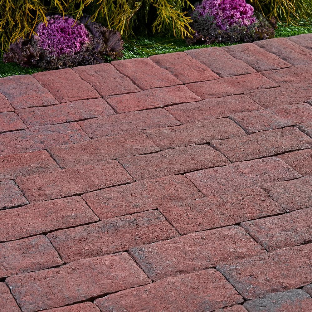 Pavestone Clayton 7 in. L x 3.5 in. W x 1.77 in. H Red/Charcoal Concrete Paver (840-Pieces/143 sq. ft./Pallet)