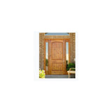 Krosswood Doors 36 in. x 80 in. Rustic Knotty Alder Arch Top Red Chestnut Stain Left-Hand Inswing Wood Single Prehung Front Door