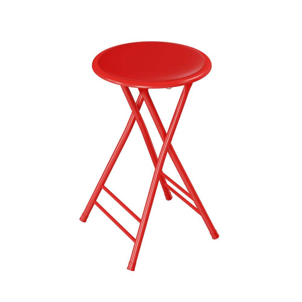 Lavish Home Red Metal Padded Folding Chair
