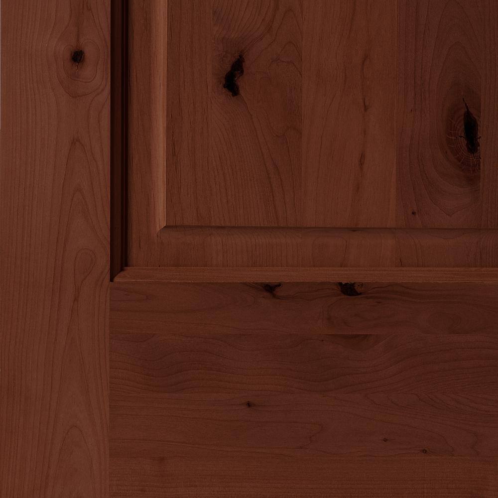 Krosswood Doors 36 in. x 80 in. Rustic Knotty Alder Arch Top Red Mahogany Stain Left-Hand Inswing Wood Single Prehung Front Door