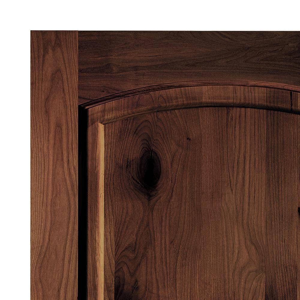 Krosswood Doors 36 in. x 80 in. Rustic Knotty Alder Arch Top Red Mahogany Stain Right-Hand Inswing Wood Single Prehung Front Door
