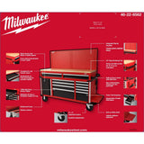 Milwaukee High-Capacity 61 in. W x 22 in. D 11-Drawer Mobile Workbench Cabinet with Solid Wood Top and Pegboard