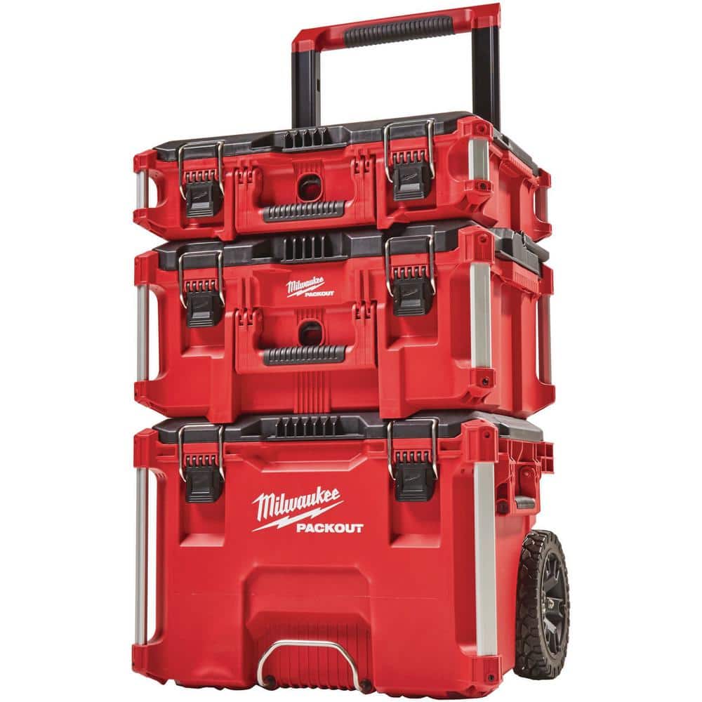 Milwaukee PACKOUT 22 in. Modular Tool Box Storage System, 3-Piece, 22 x 20 x 33.13 in