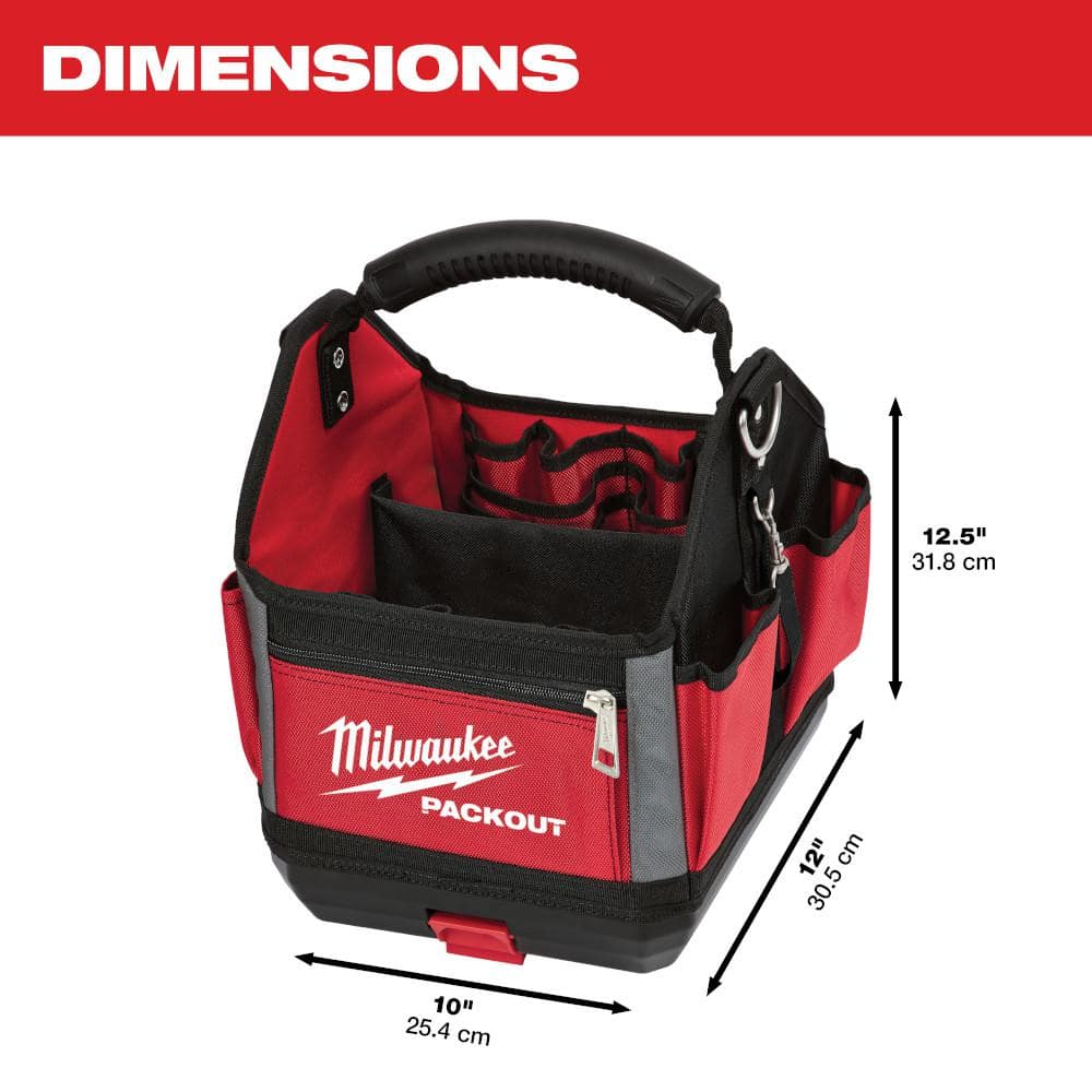 Milwaukee 10 in. PACKOUT Tote, 28-Pocket Modular Tool Bag