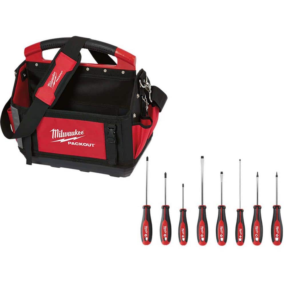 Milwaukee 15 in. PACKOUT Tote with Screwdriver Set (8-Piece)