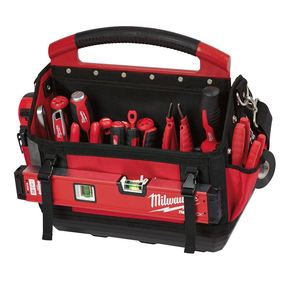 Milwaukee PACKOUT Tote with Pliers Set, 4-Piece (15 in. Tote, 3 Pliers + 6-in-1 Wire Stripper)