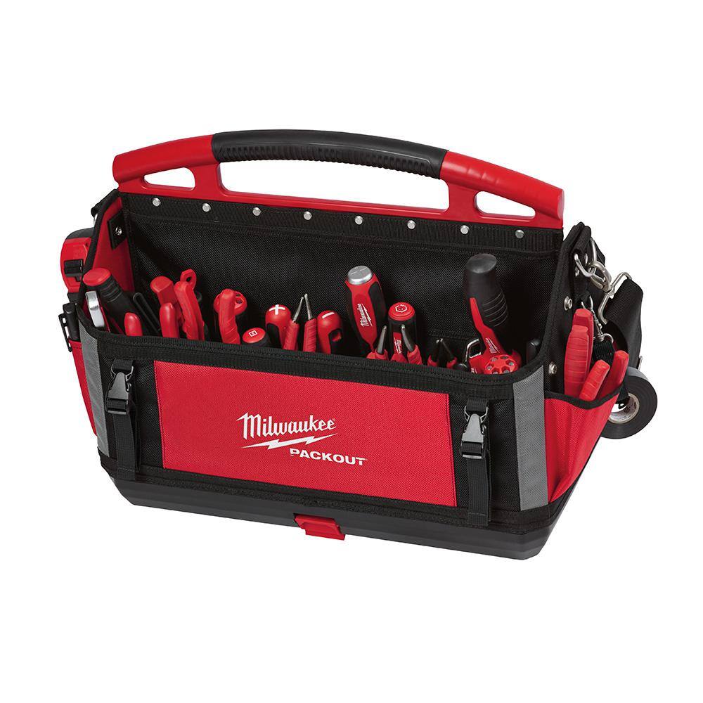 Milwaukee 20 in. PACKOUT Tote with 25 ft x 1 in Compact Tape Measure (2-Pack)