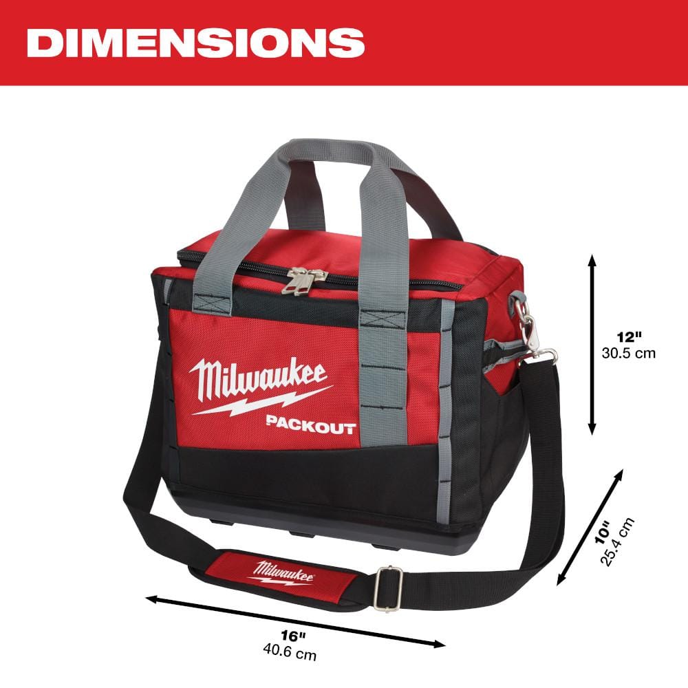 Milwaukee 15 in. PACKOUT Tool Bag/Tote with Zipper Tool Bags, Red (3-Pack)