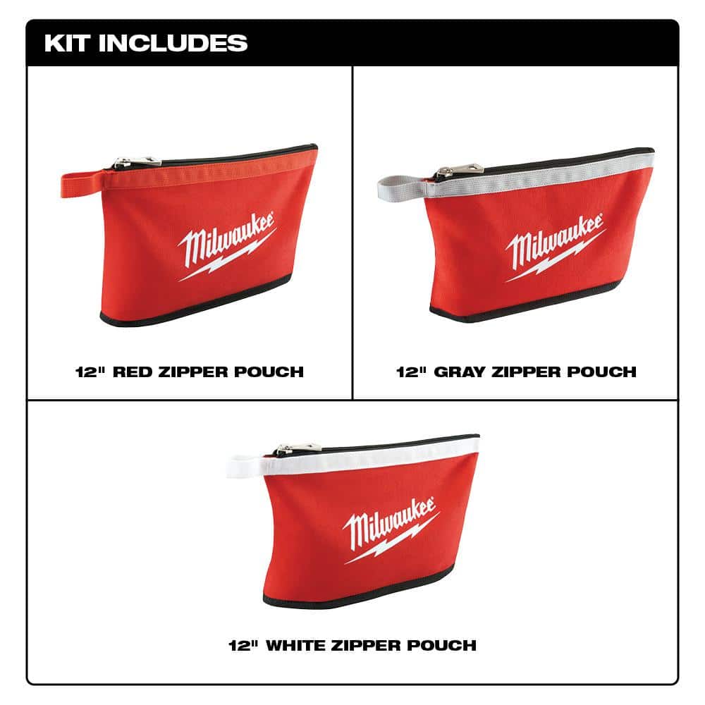 Milwaukee 20 in. PACKOUT Tool Bag/Tote with Zipper Tool Bags, Multi-Color (3-Pack)