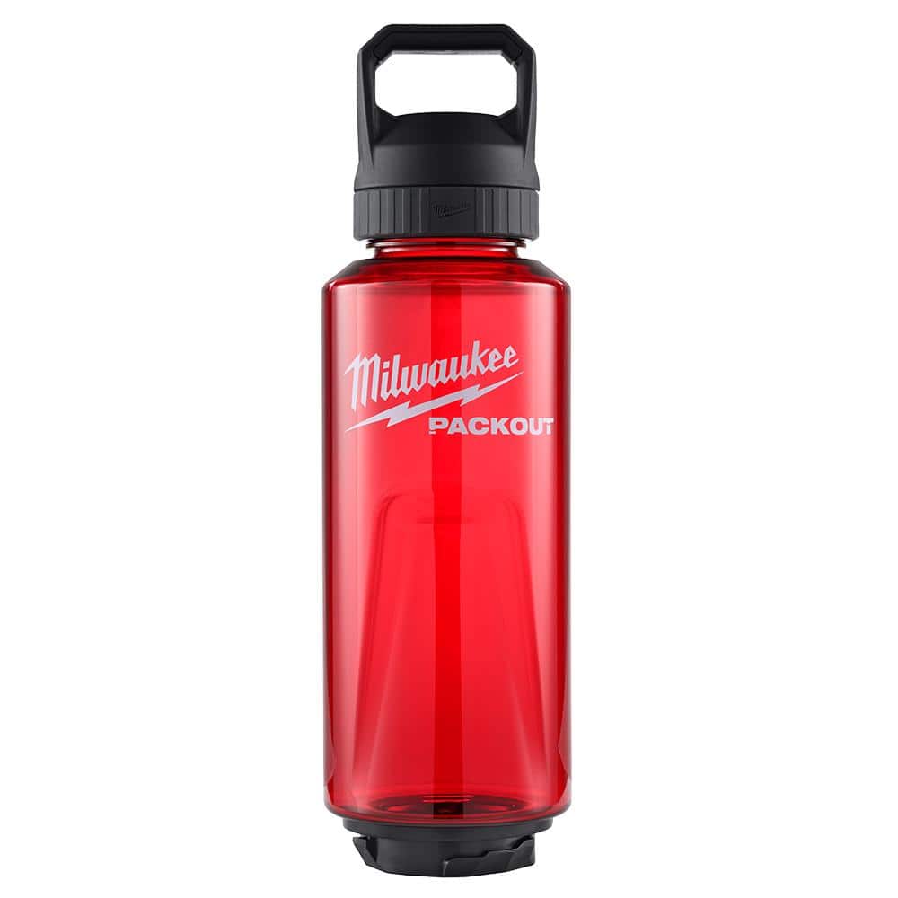 Milwaukee PACKOUT 48 Oz. Red Plastic Bottle with Chug Lid