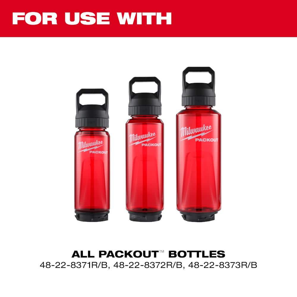 Milwaukee PACKOUT 48 Oz. Red Plastic Bottle with Chug Lid