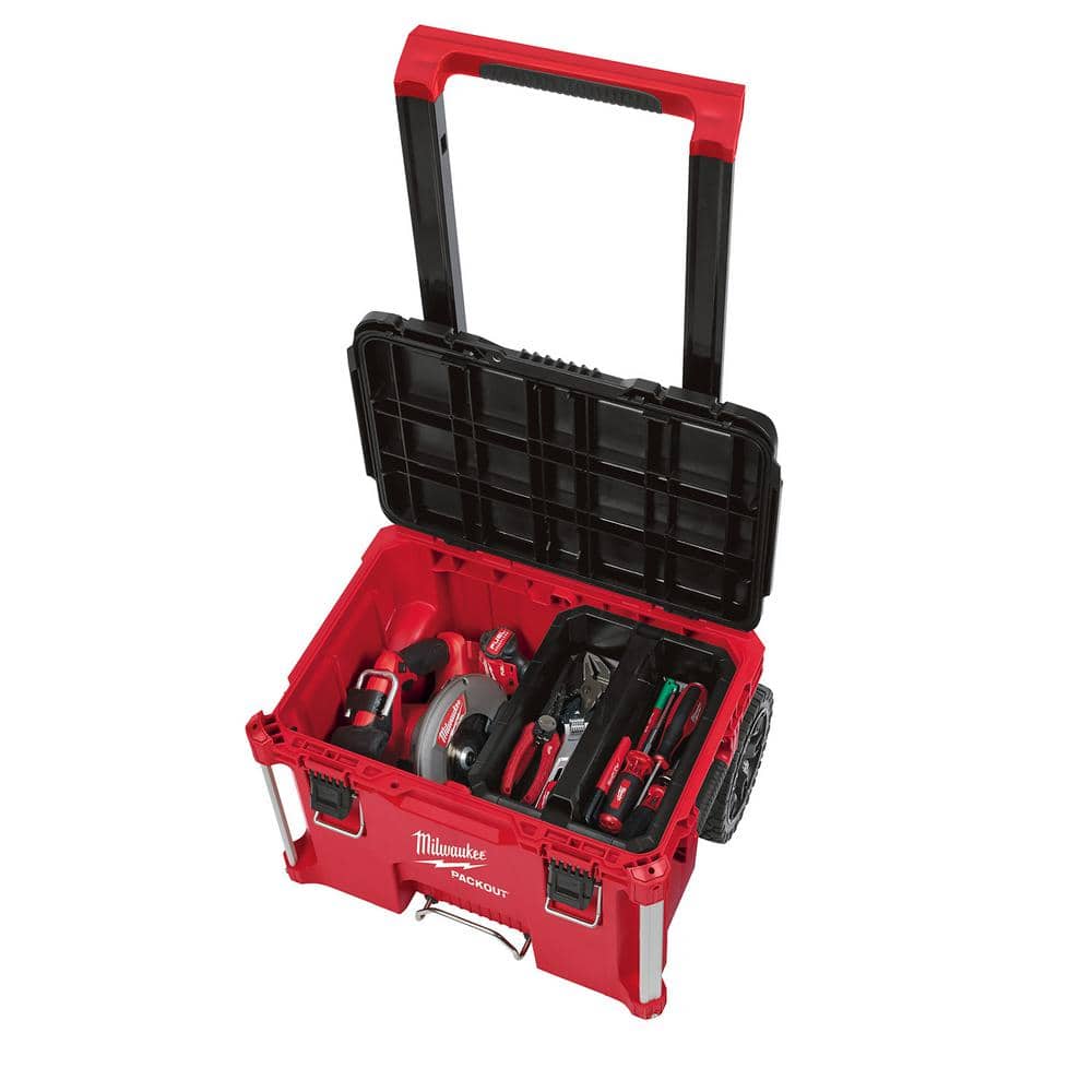 Milwaukee PACKOUT 22.1 in. Rolling Tool Box, Black/Red