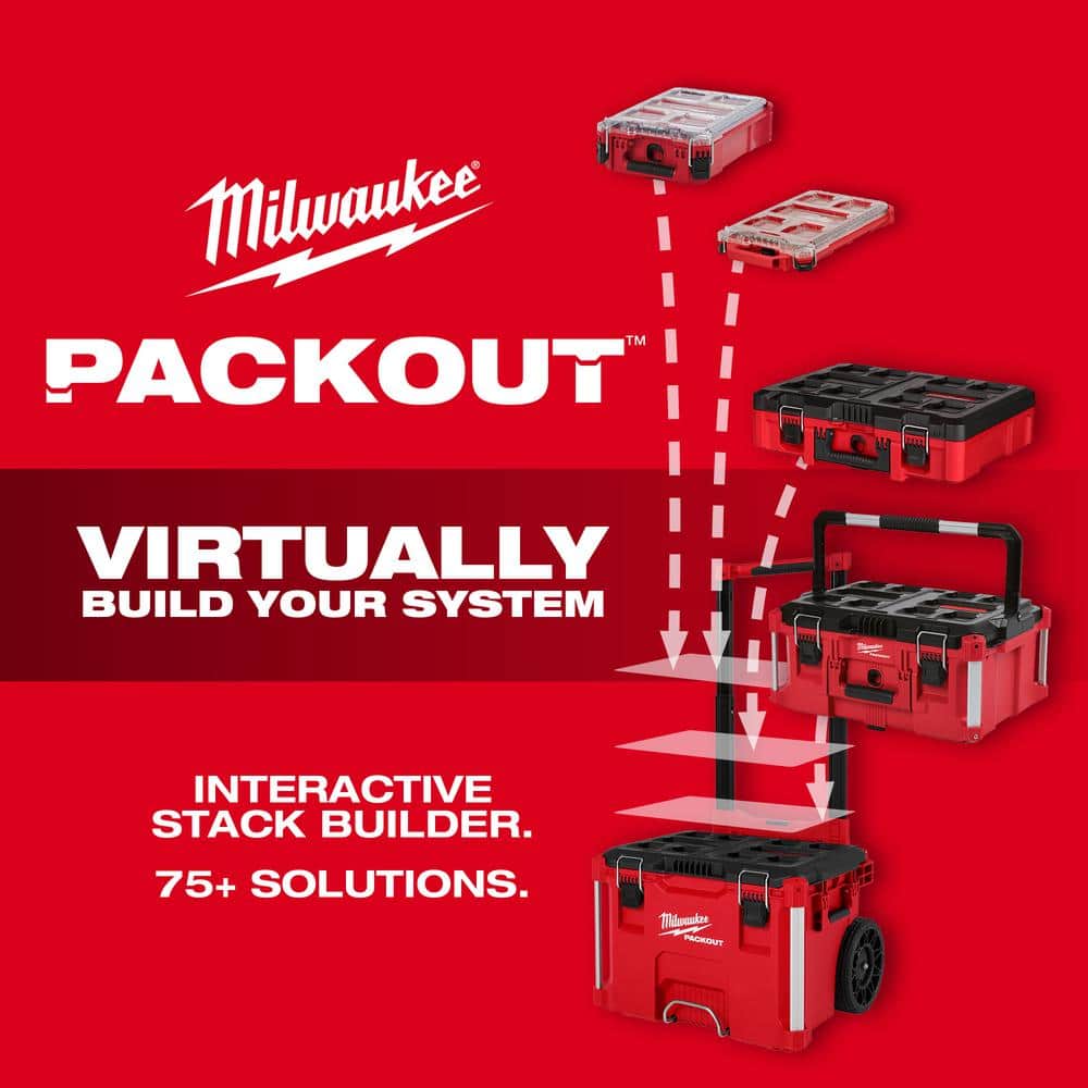 Milwaukee PACKOUT 22.1 in. Rolling Tool Box, Black/Red
