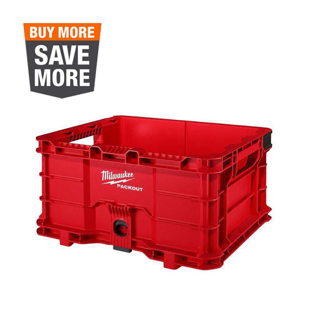 Milwaukee PACKOUT 18.6 in. Tool Storage Crate Bin, 50 lb Capacity