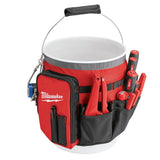 Milwaukee 10 in. Bucket Organizer Tool Bag, 32 Pockets, 1680D Ballistic Nylon