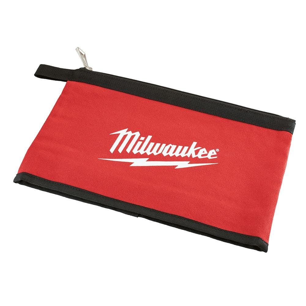 Milwaukee 12 in. Red Zipper Tool Bag, Heavy-Duty Canvas, 4-Pack