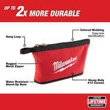 Milwaukee 12 in. Red Zipper Tool Bag, Heavy-Duty Canvas, 4-Pack