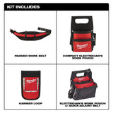 Milwaukee Adjustable Electricians Waist Tool Belt with Screwdriver Set (11-Piece)
