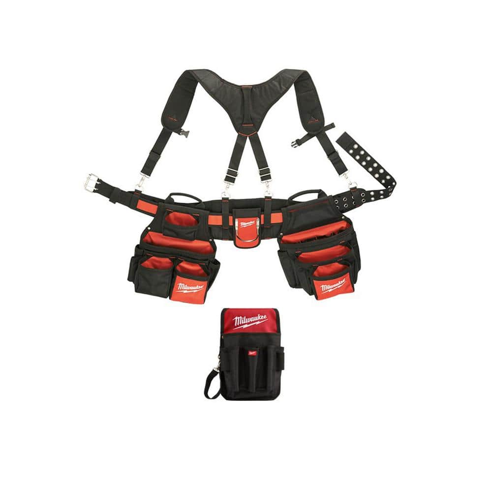 Milwaukee General Contractor Work Belt with Suspension Rig + 9-Pocket Utility Pouch (Model 48-22-8120 & 48-22-8119)