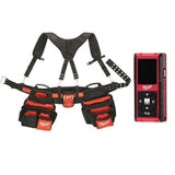 Milwaukee Contractors Work Belt with Rig + 150 ft. Laser Distance Meter, 24-Pocket, 1680D Nylon