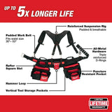 Milwaukee General Contractor Work Waist Tool Belt with Suspension Rig, 24 Pockets, 30–53 in. Waist (48-22-8120)