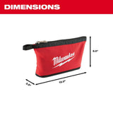 Milwaukee Red Zipper Tool Bag, 12 in. x 8 in., Heavy-Duty Canvas