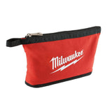 Milwaukee Red Zipper Tool Bag, 12 in. x 8 in., Heavy-Duty Canvas