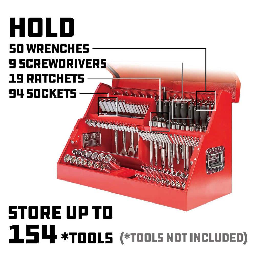 Powerbuilt 26 in. W x 20 in. D Rapid Box Portable Slant Front Tool Box - Red