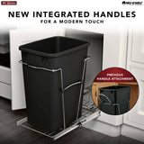 Rev-A-Shelf 35-Quart Plastic Pull-Out Trash Can, Bottom-Mount, Red, RV-12KD-16C-S