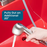 TEHILA Red Thermoplastic Freestanding Utility Sink Tub with Pull-Out Faucet