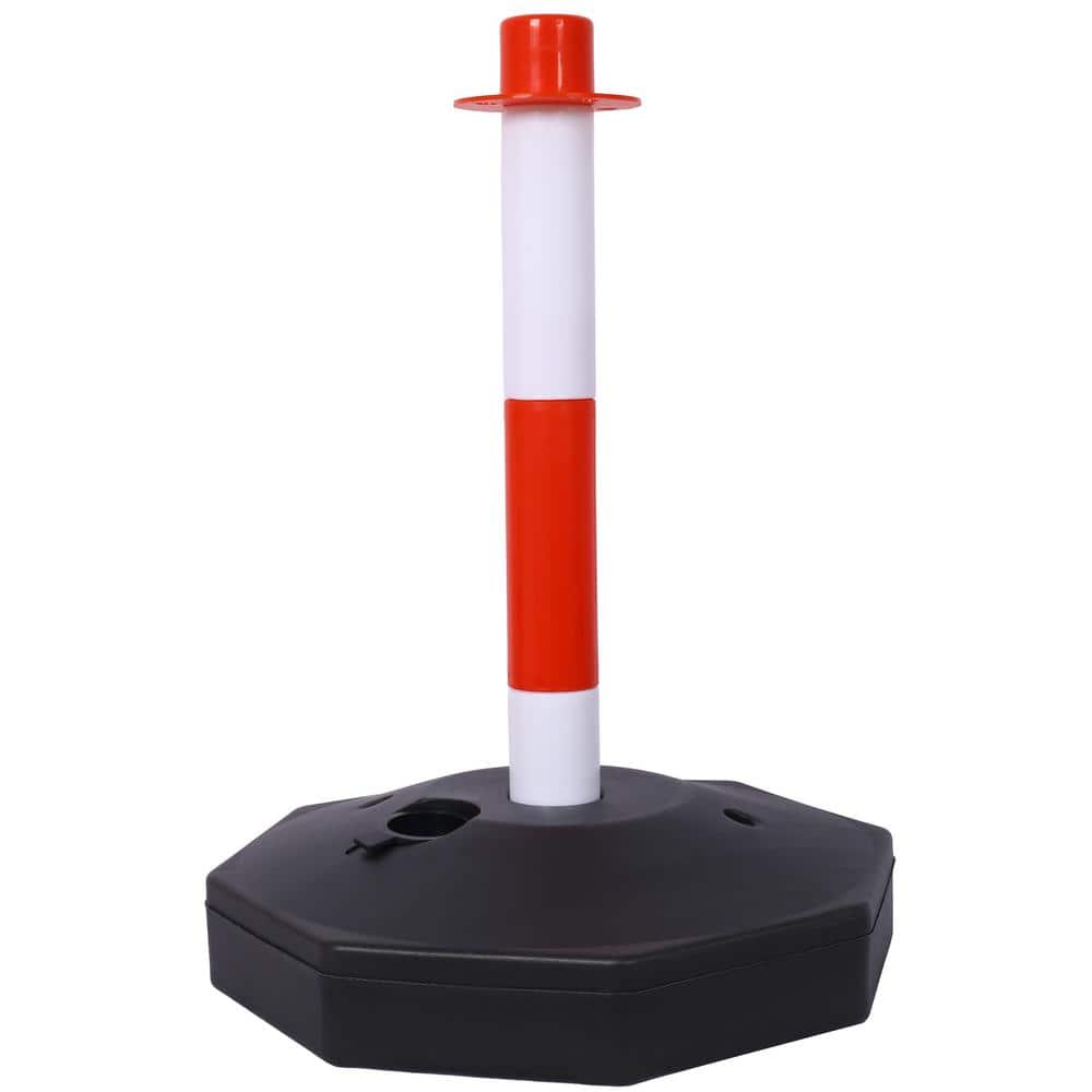 Tidoin 4-Pack Red 11.25 in. x 11.25 in. x 2.7 ft. Composite Fence Picket Post Cones with Fillable Base and 5 ft. Chain
