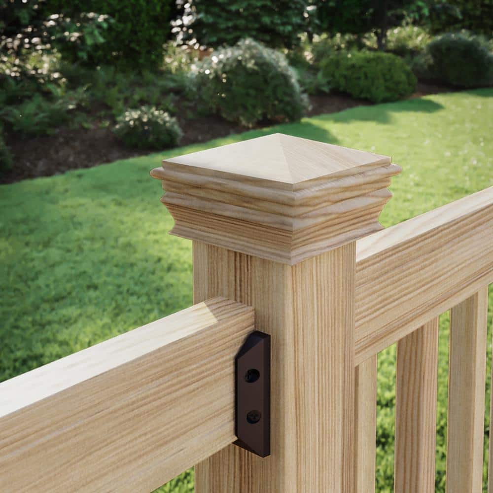 4 in. x 4 in. Newbury High Pyramid Cedar Post Cap