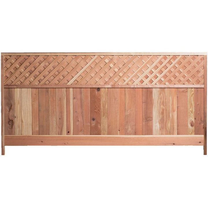4 ft. H x 8 ft. W Redwood Lattice Top Fence Panel