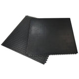 Rubber-Cal Revolution Interlocking Rubber Floor Tiles, 5/8 in. Thick, 36 in. x 36 in., Black, 4-Pack